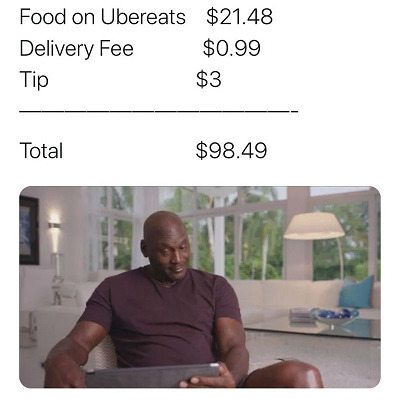 Expensive Uber Eats order