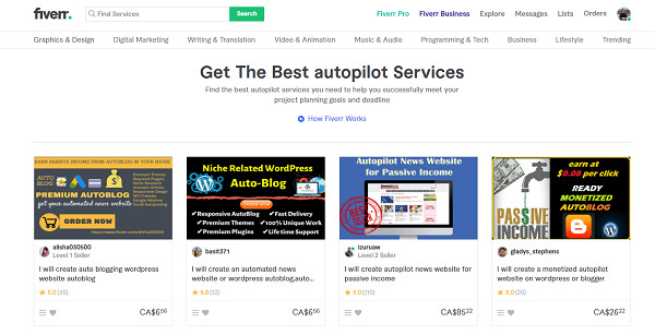 Fiverr Autopilot Gigs