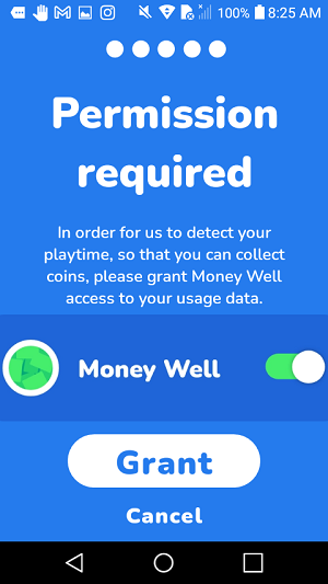 إذن التسجيل في Money Well