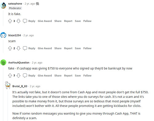 Reddit 750 Cash App Scam