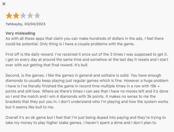 Solitaire King reviews