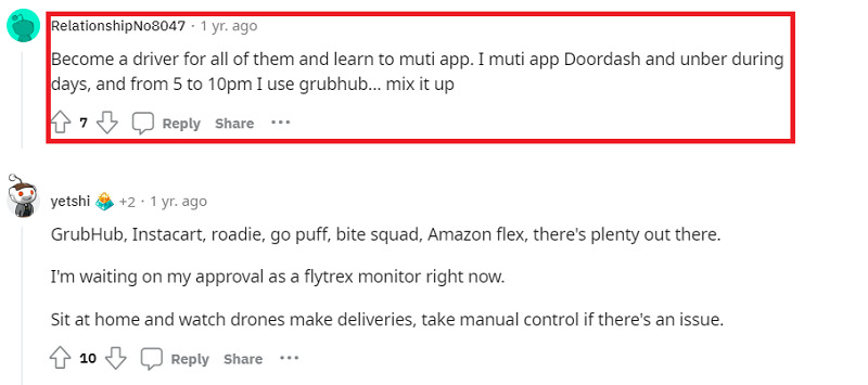 best food delivery gig reddit