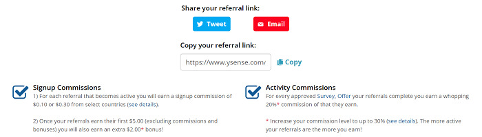 ySense referral program